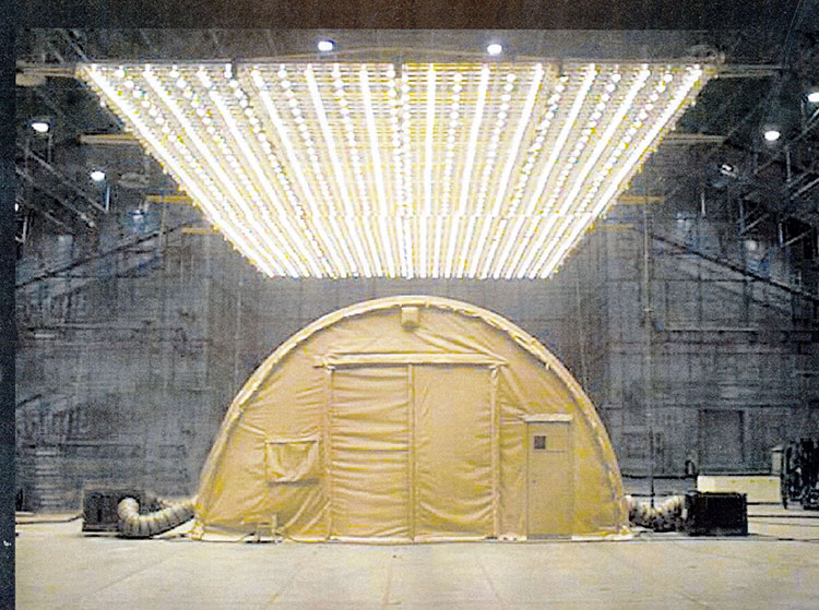 California Medium Shelter System in 125 Degree F with full solar load and high humidity at McKinley Climatic Laboratory, Eglin AFB.